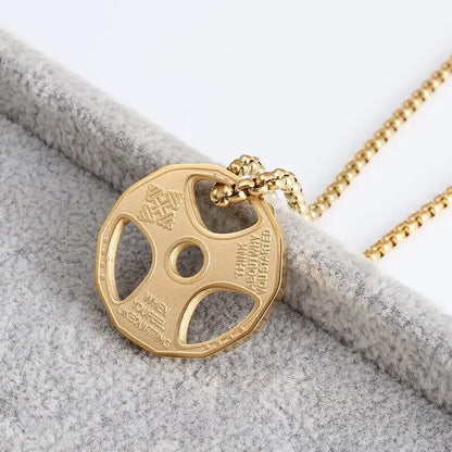 Stainless Steel Barbell Dumbbell Pendant Men'S Fitness Bodybuilding Necklace Women'S Gym Casual Sports Jewelry