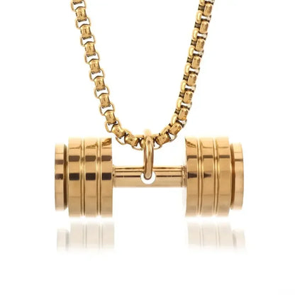 Stainless Steel Barbell Dumbbell Pendant Men'S Fitness Bodybuilding Necklace Women'S Gym Casual Sports Jewelry