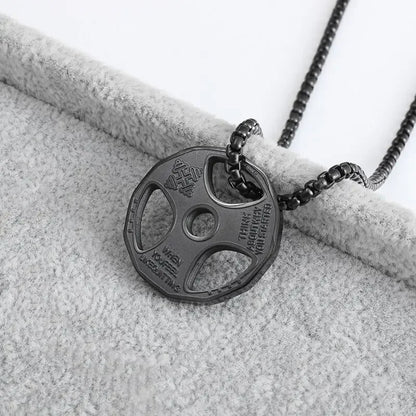 Stainless Steel Barbell Dumbbell Pendant Men'S Fitness Bodybuilding Necklace Women'S Gym Casual Sports Jewelry